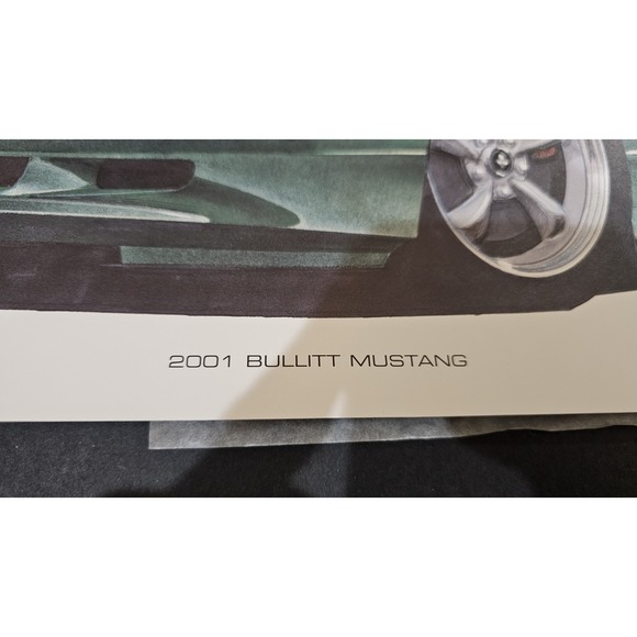 Signed of #134 of 2500 Jim Gerdom 2001 Green Bullitt Mustang Print 12" x 24" - Picture 5 of 9